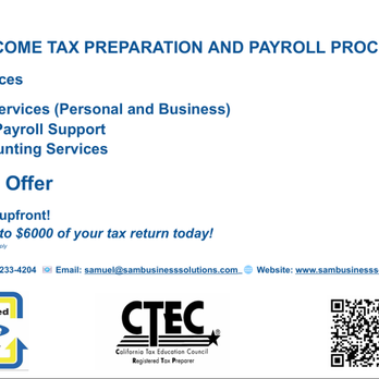 Sam Income Tax Preparation and Payroll Processing - Tax Services Near Me - Los Angeles, California Sam Income Tax Preparation and Payroll Processing - Tax Services Near Me - Los Angeles, California