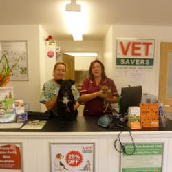 Vetsavers Spalding - Nurse Suzhy with her dog Murphy and Receptionist Anne with Lily