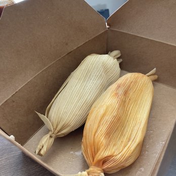 Frelard Tamales - Pork and chicken tamales. $5 each and they are big! You could actually share one if just looking for a snack. - Mexican Near Me - Seattle, Washington