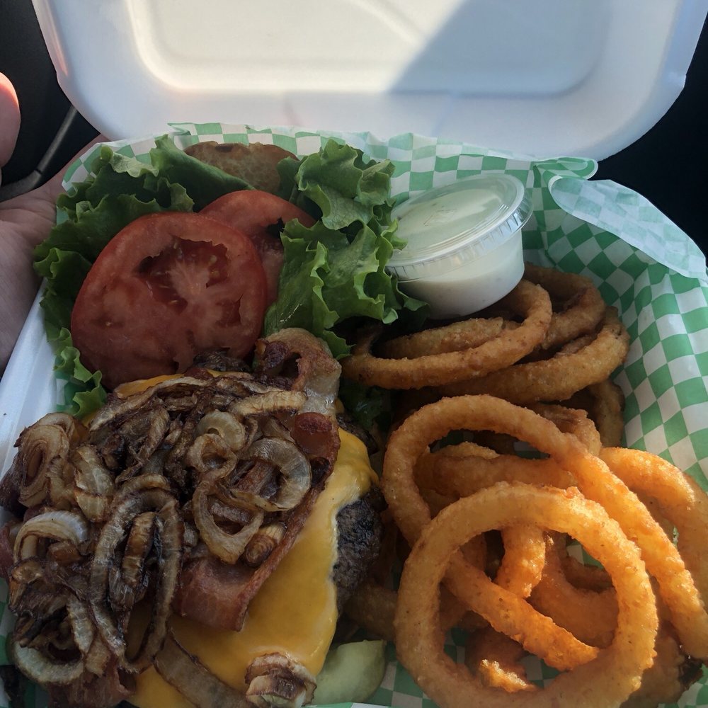 Lazy River Bar & Grill - a burger and onion rings - Bars Near Me - River Falls, Wisconsin Lazy River Bar & Grill - a burger and onion rings - Bars Near Me - River Falls, Wisconsin