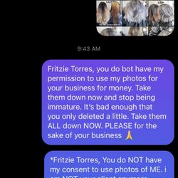 Fritzie Studio - ME KINDLY asking Fritzie Torres to take down PHOTOS OF ME from her "professional" IG page.