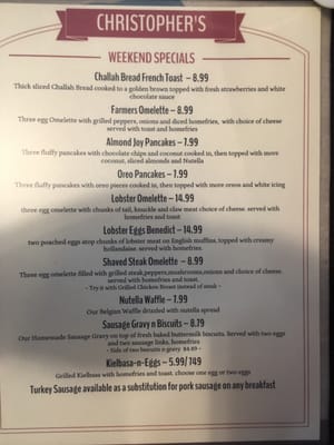 Menu photo 6 Christopher's Restaurant Reading, MA