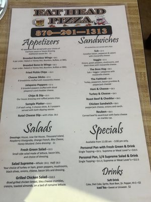 Menu photo 1 Fat Head Pizza Newport, AR