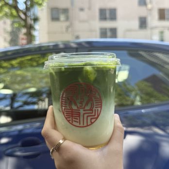 Taz Matcha - Iced matcha latte with jasmine syrup (sweetener) - Cafes Near Me - Seattle, Washington Taz Matcha - Iced matcha latte with jasmine syrup (sweetener) - Cafes Near Me - Seattle, Washington