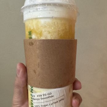 Qyuancha Teashop - Mango smoothie with lychee jelly drink - Bubble Tea Near Me - Walnut, California Qyuancha Teashop - Mango smoothie with lychee jelly drink - Bubble Tea Near Me - Walnut, California