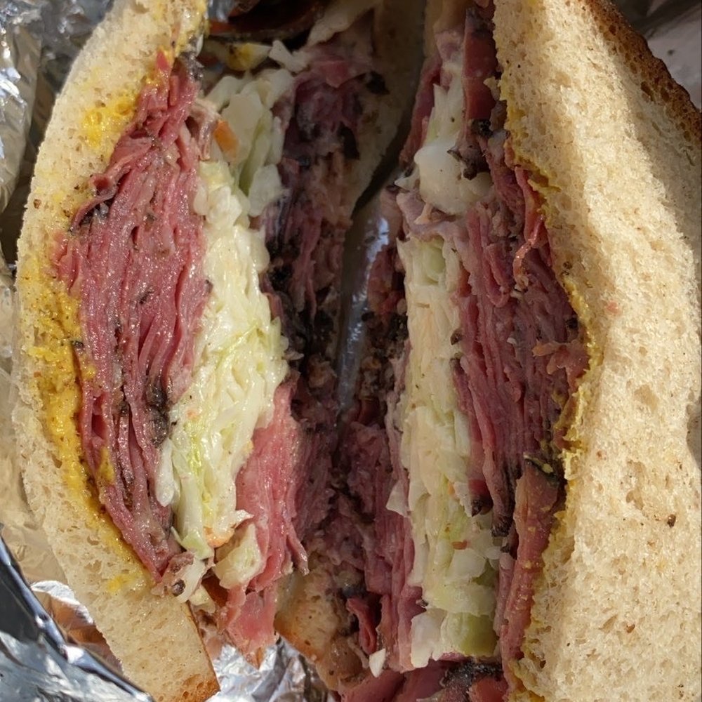 The Kosher Nosh - Pastrami sandwich with Russian dressing, mustard, and coleslaw - Delis Near Me - Glen Rock, New Jersey The Kosher Nosh - Pastrami sandwich with Russian dressing, mustard, and coleslaw - Delis Near Me - Glen Rock, New Jersey
