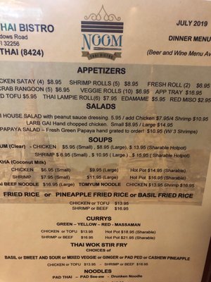 Menu photo 6 Noom Thai Bistro Jacksonville, FL Menu photo 6 Noom Thai Bistro Jacksonville, FL