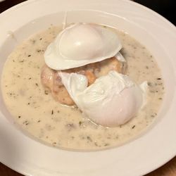 Jumps - Biscuits and gravy with poached eggs