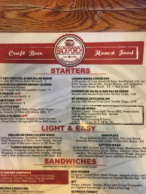 Menu photo 5 Backporch Drafthouse Wichita Falls, TX Menu photo 5 Backporch Drafthouse Wichita Falls, TX