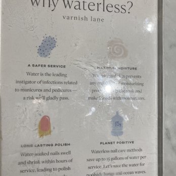 Varnish Lane Mt. Vernon Triangle - Their waterless policy that no one mentioned on the phone. - Nail Salons Near Me - Washington, DC, District of Columbia Varnish Lane Mt. Vernon Triangle - Their waterless policy that no one mentioned on the phone. - Nail Salons Near Me - Washington, DC, District of Columbia