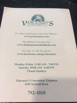 Menu photo 4 Vincenzo's Convenient Elegance Dublin, OH Menu photo 4 Vincenzo's Convenient Elegance Dublin, OH