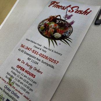 Finest Sushi - Menu - Sushi Bars Near Me - Sunnyside, New York Finest Sushi - Menu - Sushi Bars Near Me - Sunnyside, New York