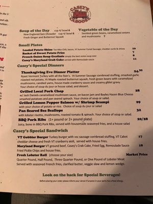 Menu photo 4 Casey's Caboose Killington, VT