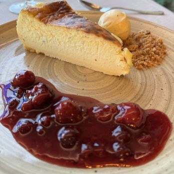 Asador San Martin - Basque cheesecake with cherries - Steakhouses Near Me - Orio, SS