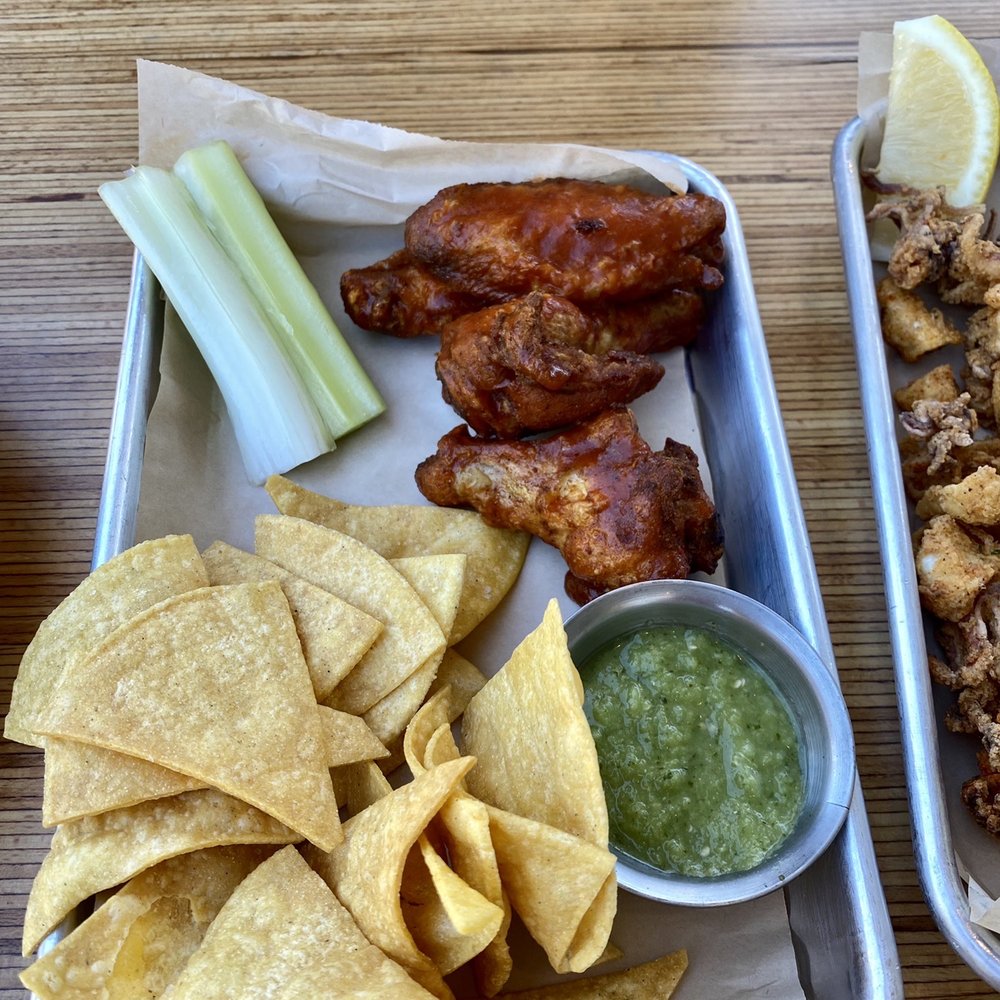 Fogbelt Station - Buffalo wings and chips and salsa from their lunch menu - Beer Gardens Near Me - Healdsburg, California Fogbelt Station - Buffalo wings and chips and salsa from their lunch menu - Beer Gardens Near Me - Healdsburg, California