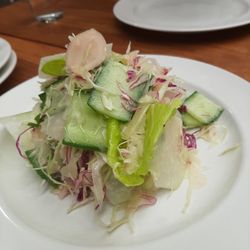 Banh Xeo bar - Shaved Cabbage, Cucumber, Kholrabi as nd pickled ginger