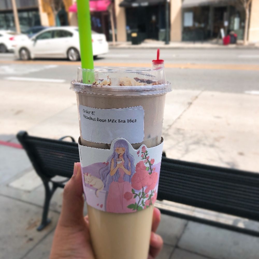 Prolece Tea - Hazelnut Rose Milk Tea(16oz) - Bubble Tea Near Me - Pasadena, California Prolece Tea - Hazelnut Rose Milk Tea(16oz) - Bubble Tea Near Me - Pasadena, California
