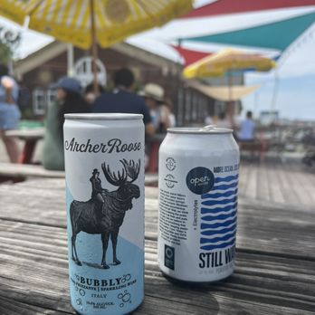 Taco Vista - two cans of beer on a picnic table - Mexican Near Me - New York, New York