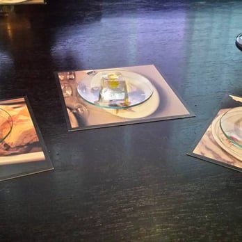 Alinea - Bites inspired by Spanish tapas. Each bite was inspired by a tapas dish, containing its texture and flavor. - New American Near Me - Chicago, Illinois Alinea - Bites inspired by Spanish tapas. Each bite was inspired by a tapas dish, containing its texture and flavor. - New American Near Me - Chicago, Illinois