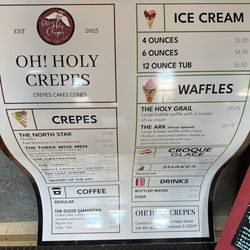 Crepes & Cones - Menu