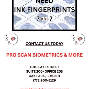 Pro Scan Biometrics - Fingerprinting Near Me - Oak Park, Illinois Pro Scan Biometrics - Fingerprinting Near Me - Oak Park, Illinois