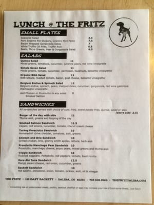 Menu photo 7 The Fritz Salida, CO Menu photo 7 The Fritz Salida, CO