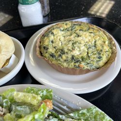Jen's Place Bakery & Cafe - Spinach-tomato-feta crustless quiche Caesar salad, medium