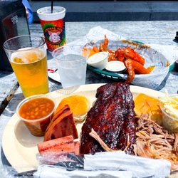Central BBQ Poplar - 3 meat plate and hot wings