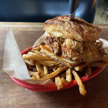 Palomino Bar - Hot Honey Chicken Biscuit (Wednesday Special) - Southern Near Me - Milwaukee, Wisconsin Palomino Bar - Hot Honey Chicken Biscuit (Wednesday Special) - Southern Near Me - Milwaukee, Wisconsin