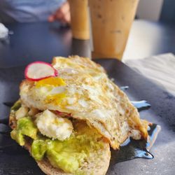 Bella Goose Coffee - Cafe on the River - Avo toast and salted caramel latte