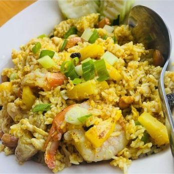 Luck Gai Cafe - Pineapple Fried Rice (contains seafood for those with allergies) - Chicken Shop Near Me - Anaheim, California