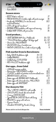 Menu photo 2 Tapas 24 Barcelona, B Menu photo 2 Tapas 24 Barcelona, B