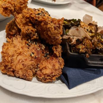 Ben Paris - SRW: Butter milk fried chicken with brussel sprouts - New American Near Me - Seattle, Washington Ben Paris - SRW: Butter milk fried chicken with brussel sprouts - New American Near Me - Seattle, Washington