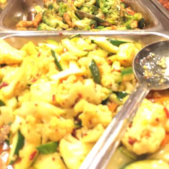 China Wall Buffet - Great tasting zucchini and cauliflower on freshly cooked fish tofu dish. - Chinese Near Me - Concord, California