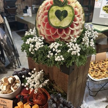 Old Orchard Farm - Watermelon display carving, Heart inside the Apple. - Pick Your Own Farms Near Me - East Lyme, Connecticut
