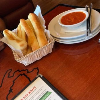 Dino's Italian Restaurant - a basket of breadsticks and a bowl of tomato soup - Italian Near Me - London, Kentucky Dino's Italian Restaurant - a basket of breadsticks and a bowl of tomato soup - Italian Near Me - London, Kentucky