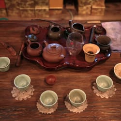 Dragon Gongfu Tea House - Set up for Tea Service
