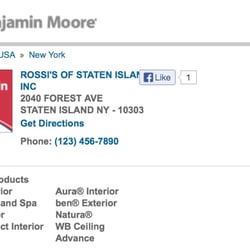 Rossi's of Staten Island - Tel number is wrong online