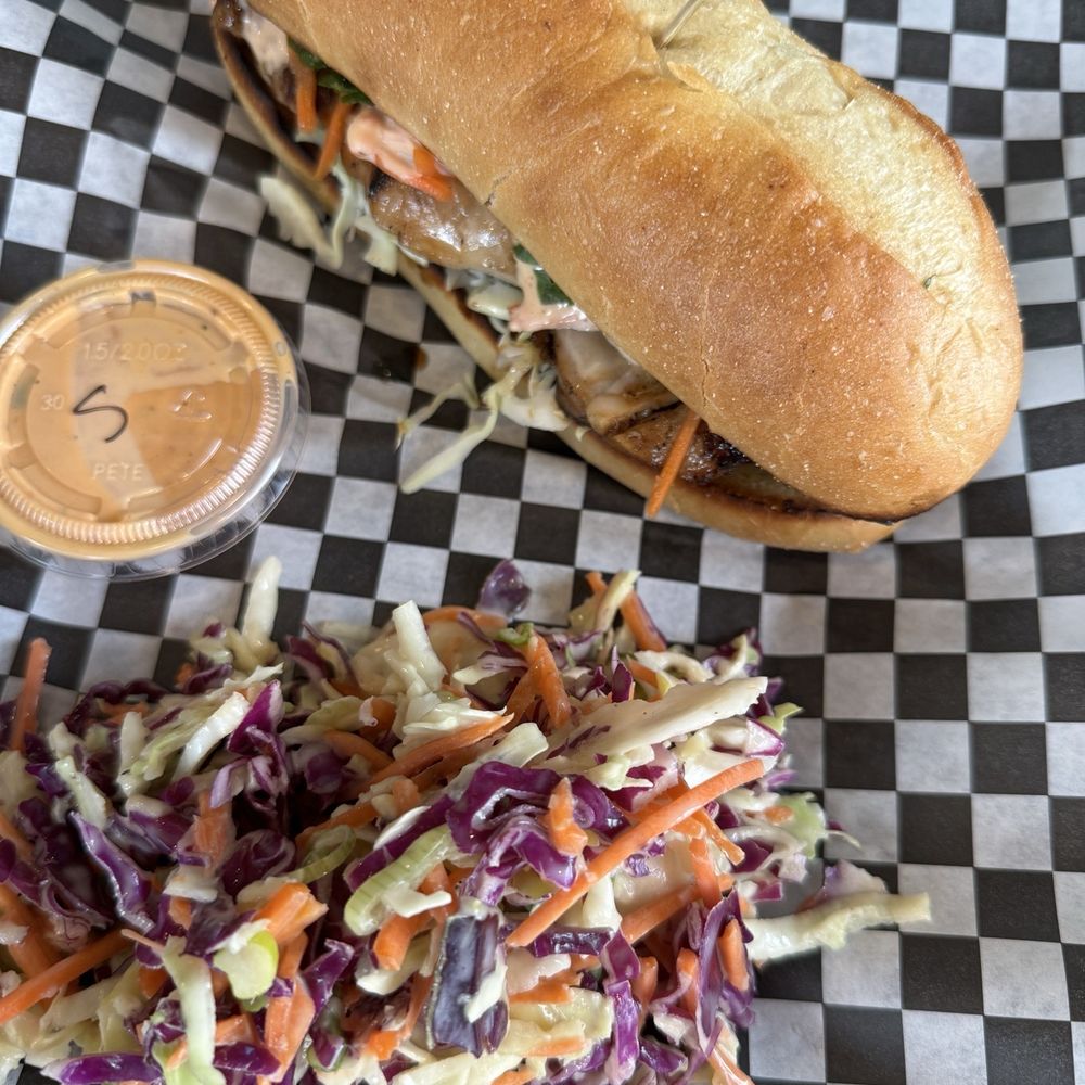 Teriyaki sandwich & slaw Teriyaki sandwich & slaw