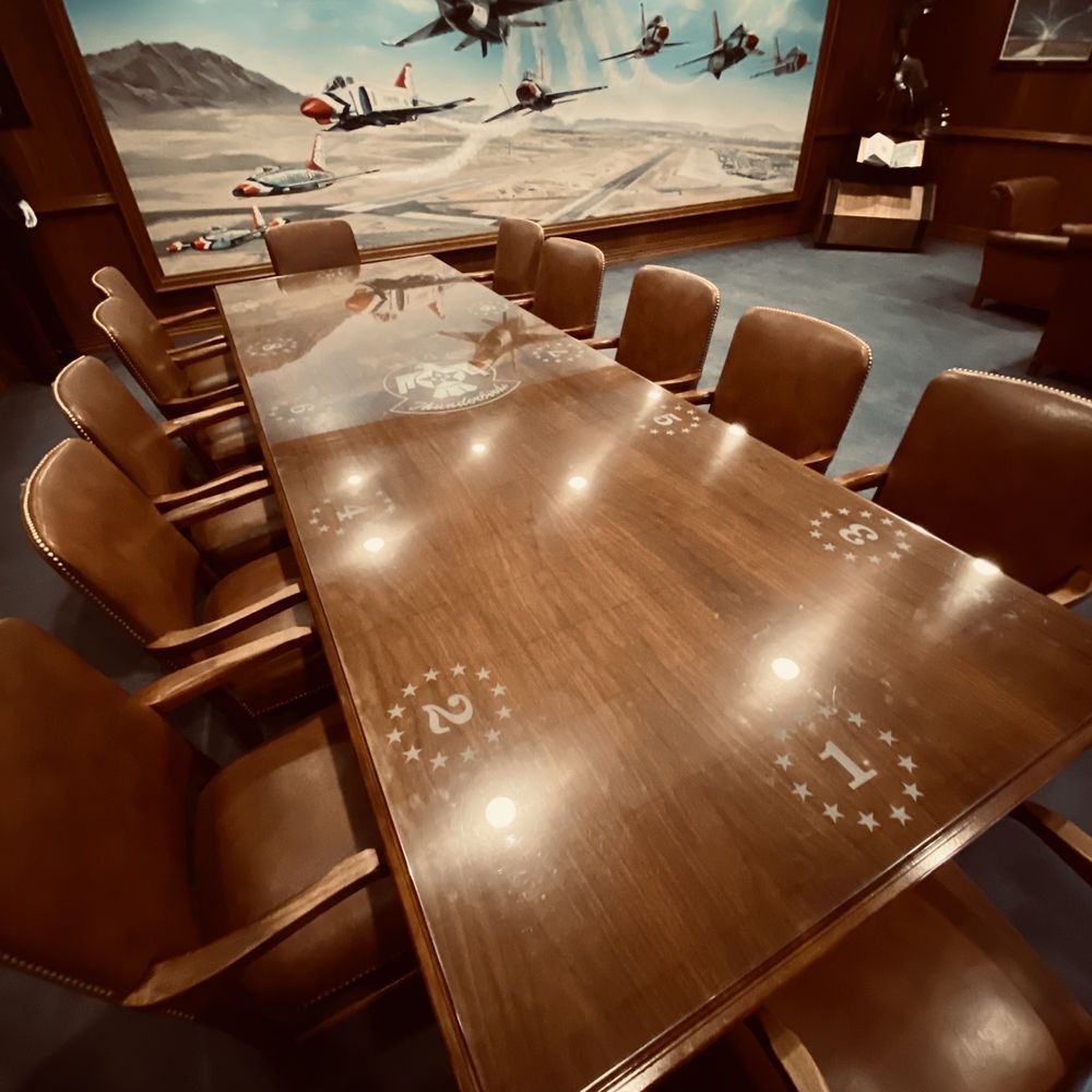 Thunderbirds - The conference room. Check out the upside down #5...pilot flies inverted most of the time! - Museums Near Me - Nellis Afb, Nevada