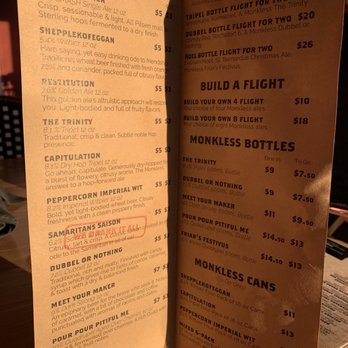 Monkless Belgian Ales - Drink menu - try the Restitution - Belgian Near Me - Bend, Oregon Monkless Belgian Ales - Drink menu - try the Restitution - Belgian Near Me - Bend, Oregon