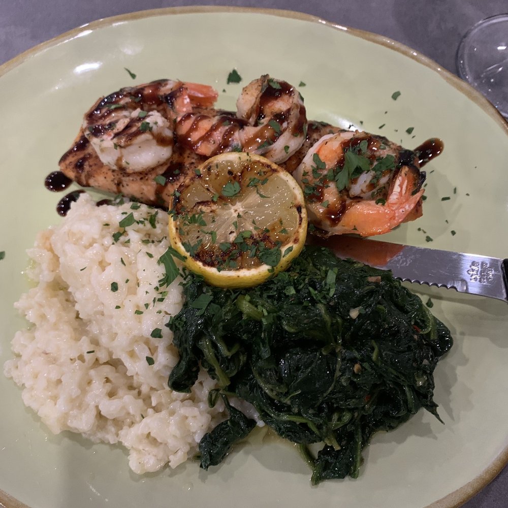 Salmon and shrimp with risotto Salmon and shrimp with risotto