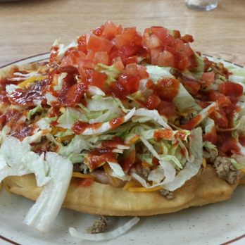 Rita's New Mexican Restaurant - Large portion Navajo taco. Very tender fry bread. - New Mexican Cuisine Near Me - Belen, New Mexico