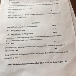 The Church Cafe & Bistro - Part of the lunch menu. Apparently it's a bistro in the evening