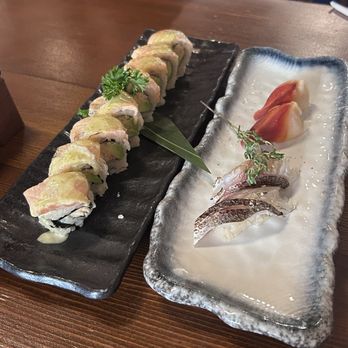 Tsukiyo Sushi - Various sushi and a roll - Sushi Bars Near Me - Westminster, California Tsukiyo Sushi - Various sushi and a roll - Sushi Bars Near Me - Westminster, California