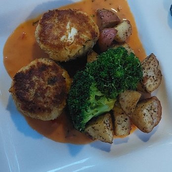 Chill & Grill - Crab cakes with roasted potatoes and broccoli $31 - Bars Near Me - Vero Beach, Florida Chill & Grill - Crab cakes with roasted potatoes and broccoli $31 - Bars Near Me - Vero Beach, Florida