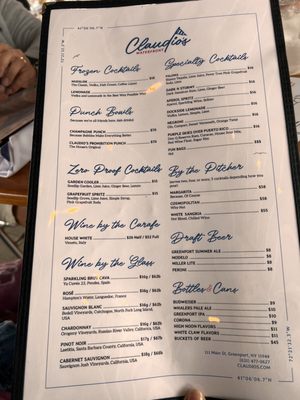 Menu photo 7 Claudio's Waterfront Greenport, NY
