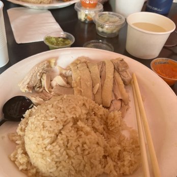 The Original Hainan Chicken Rice - a plate of food - Chicken Shop Near Me - Pasadena, California The Original Hainan Chicken Rice - a plate of food - Chicken Shop Near Me - Pasadena, California