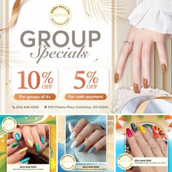 Derma Nails Spa - Visit Derma Nails Spa today and take advantage of our fabulous discounts! 
Get 10% OFF for groups of 4 or more
Get 5% OFF for Cash Payment