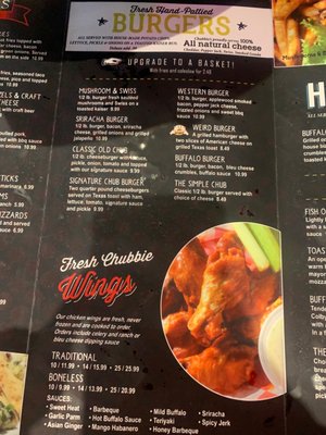 Menu photo 4 Chubbie's Pub-N-Grub Syracuse, IN
